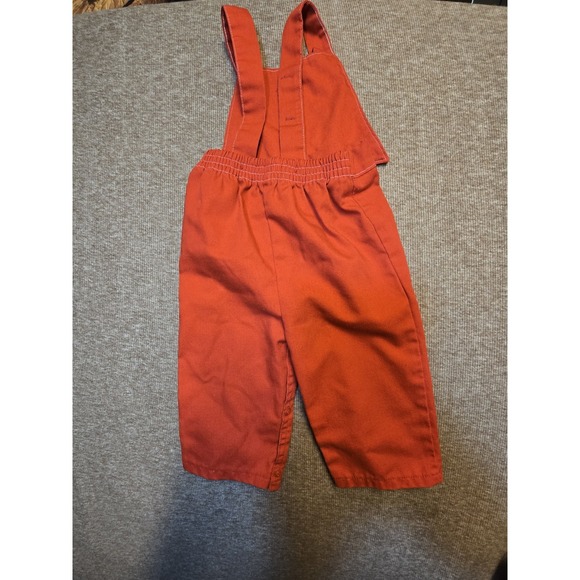 Vintage Just‎ Babes Baby Overalls Sz 18 Mos Red Clown Embroidered 70s 80s - Picture 3 of 5